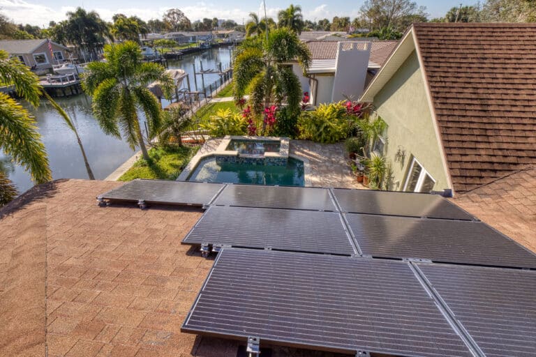 Roof with Solar panels ontop