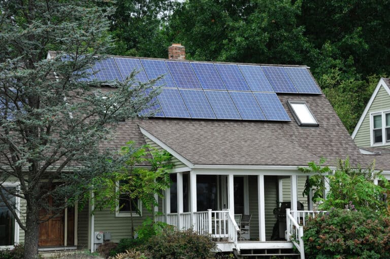solar panel installed on the house roof