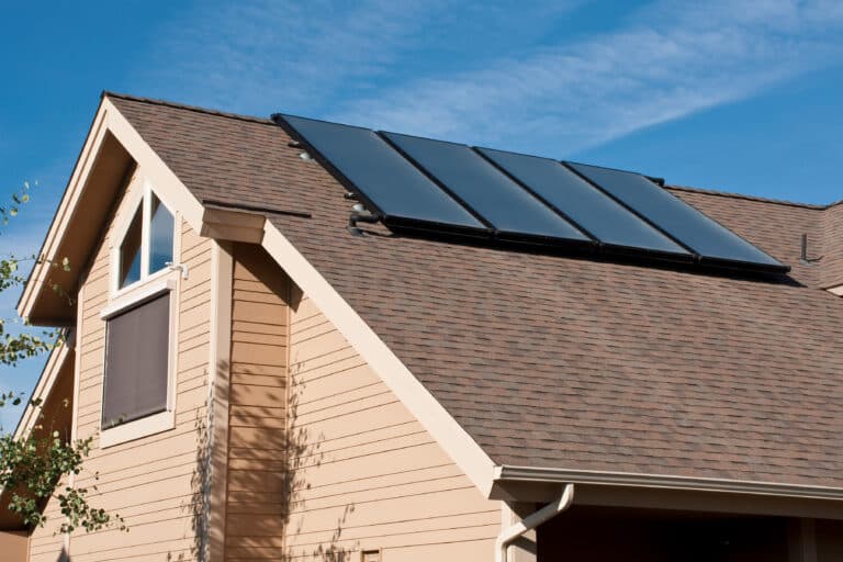 solar panels on a roof